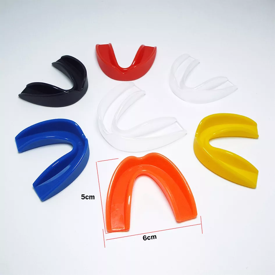Premium sports mouth guard front view showing airflow notch